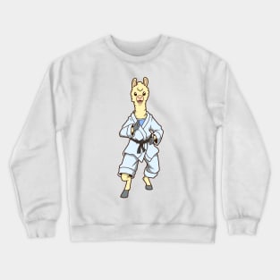 Cartoon llama doing judo Crewneck Sweatshirt